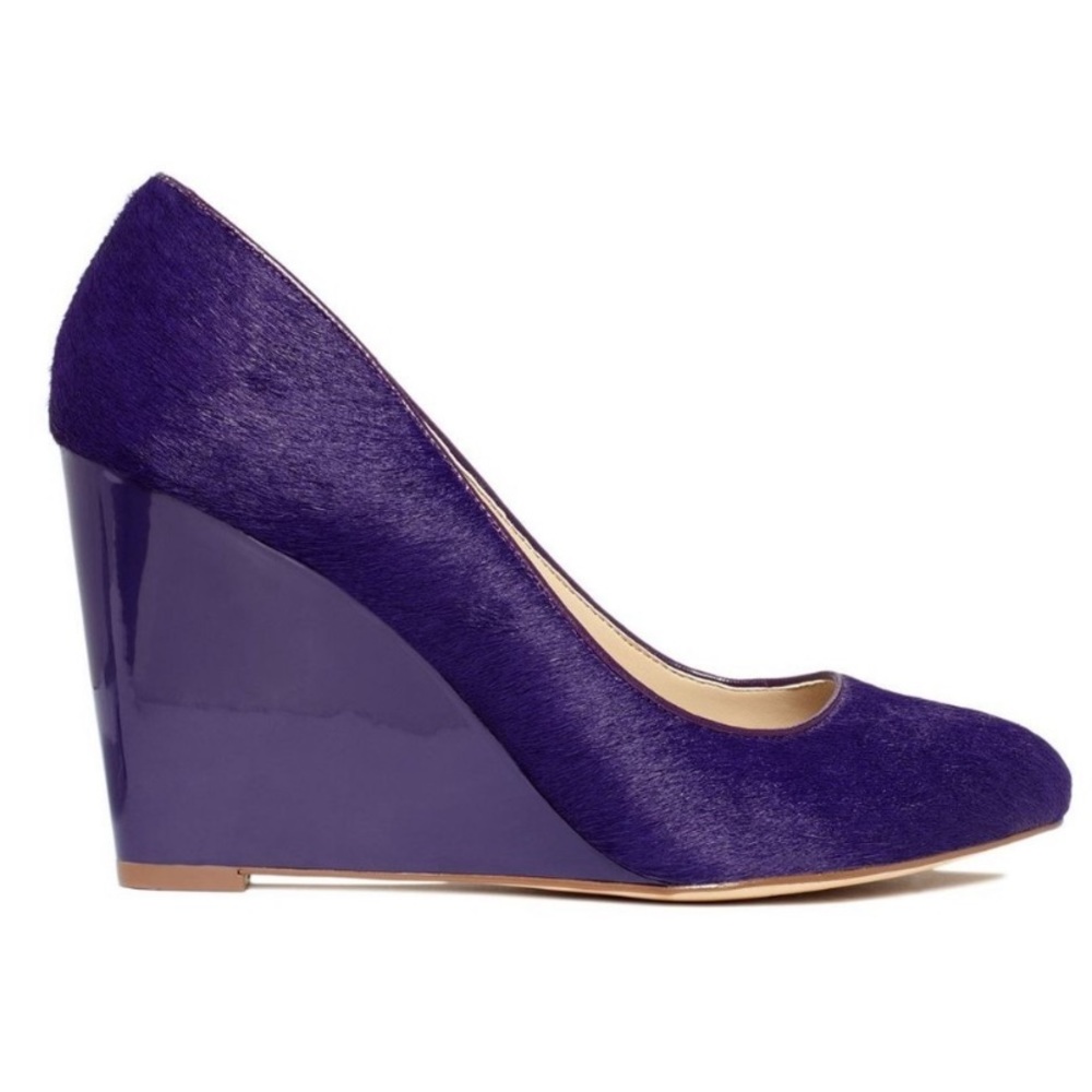 INC purple calf hair wedges -size 8&1/2
